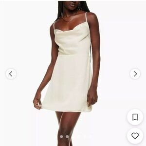 Aritzia Cream Slip Dress with Cowl Neck for Cocktail